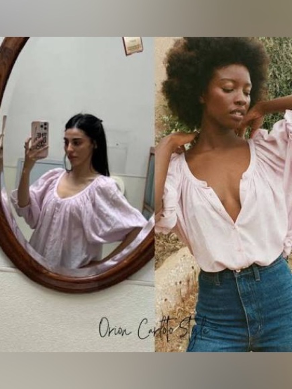 Doen Light Purple Puff Sleeve Top size S